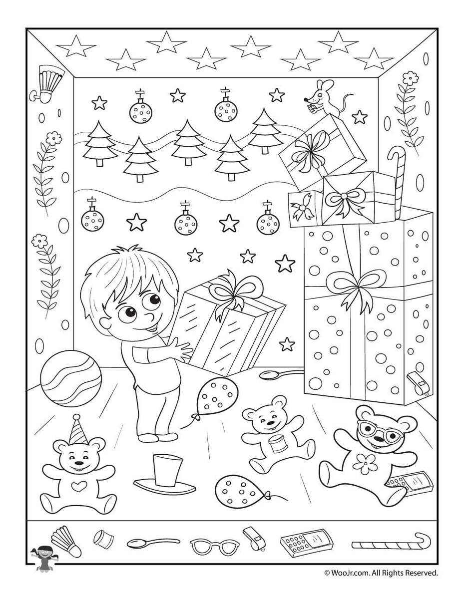 Holiday Look Find Find The Hidden Christmas Objects Printable Hand Lettered Printables