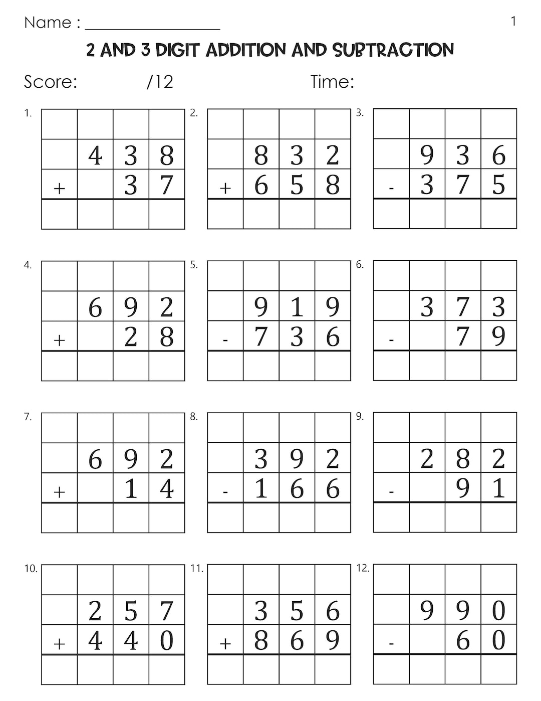 Spring 3 Digit Addition And Subtraction With Without Regrouping Worksheets Made By Teachers