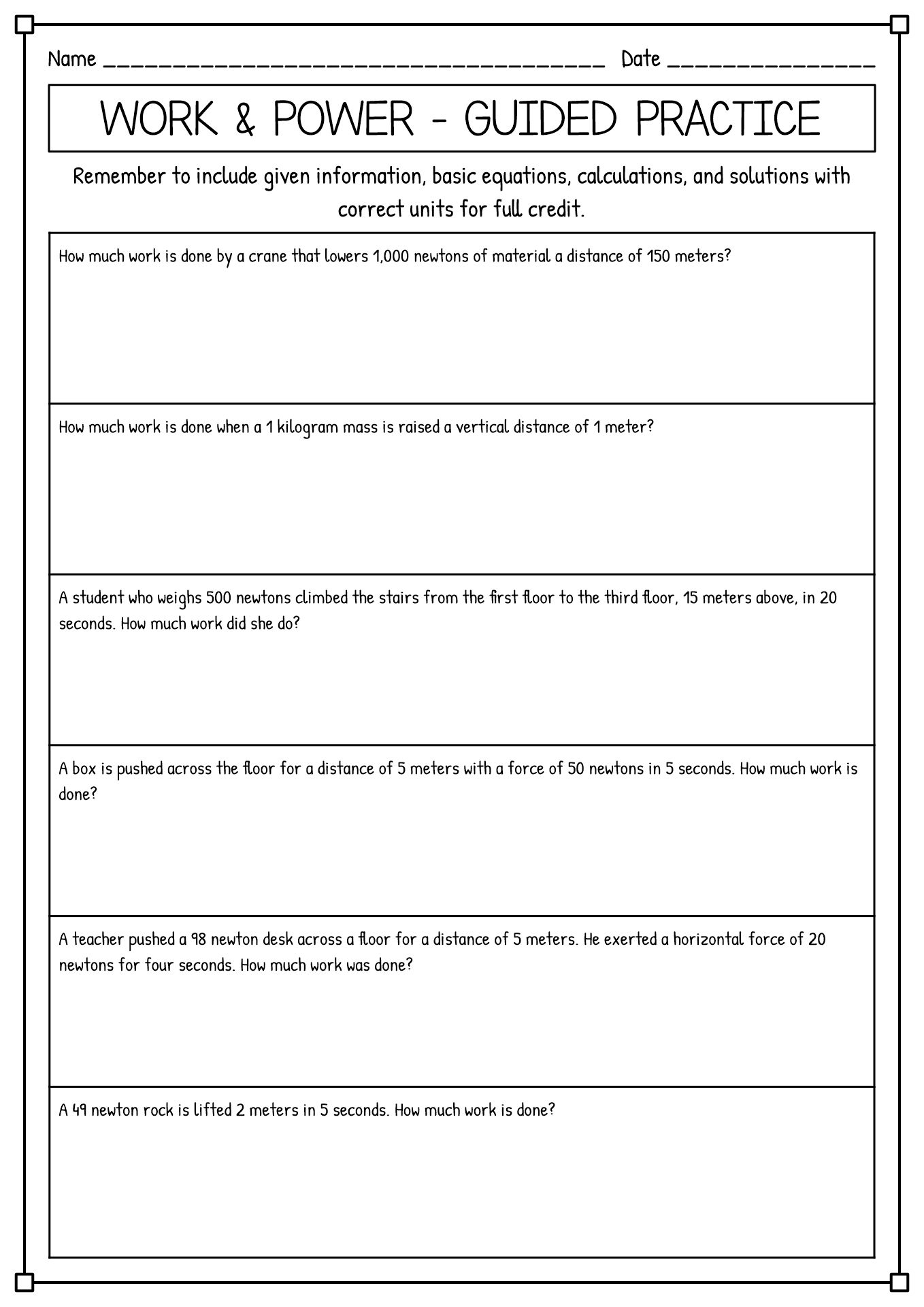 15 Physics Work Energy And Power Worksheet Free PDF At Worksheeto 15 Physics Work Energy And Power Worksheet Free PDF At Worksheeto