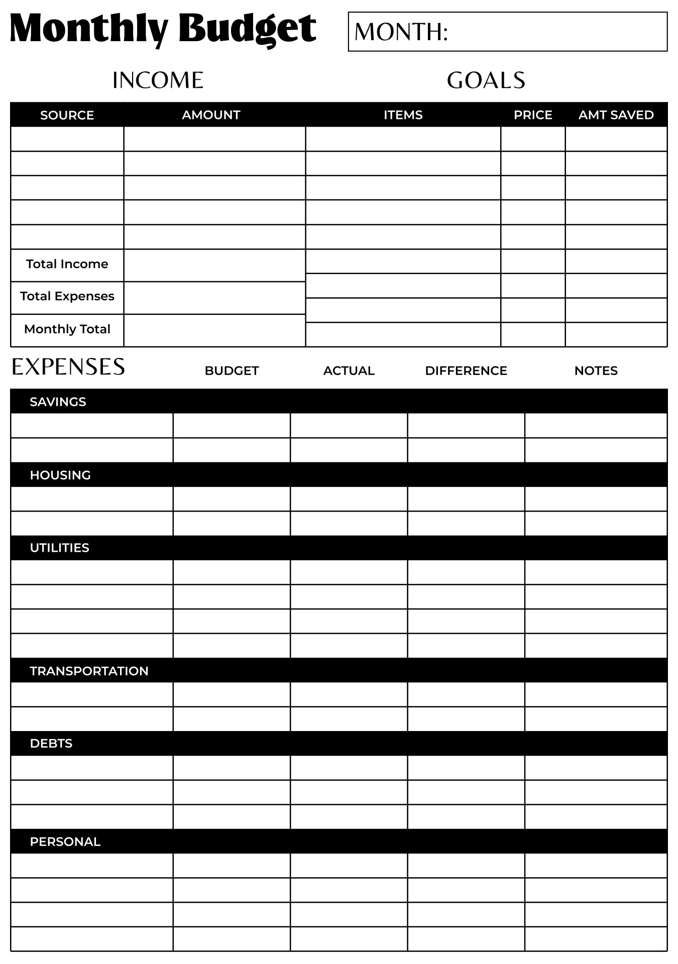 Financial Literacy Activities Money Management Worksheets Budgeting Classful