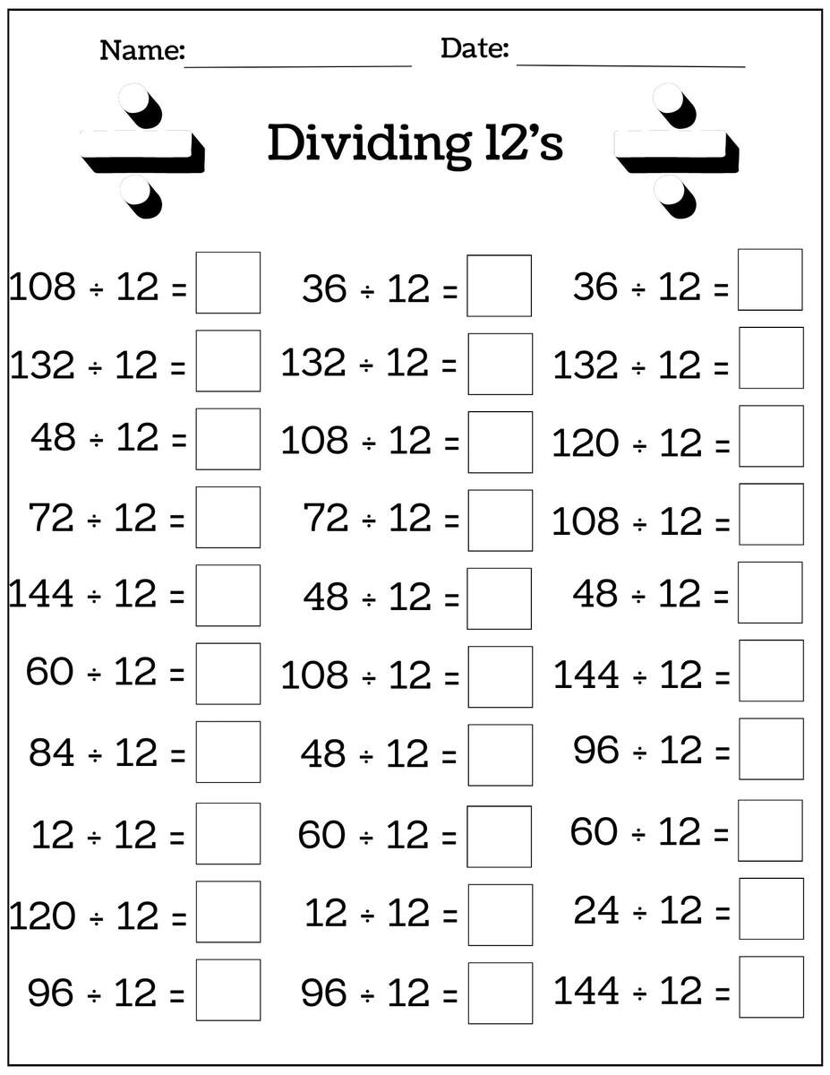 24 Printable Multiplication And Division Worksheets 1 12 Fill In The Blanks With Answer Pages Maths Drills Etsy Israel