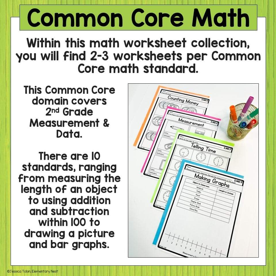 2nd Grade Measurement And Data Math Worksheets Elementary Nest Worksheets Library