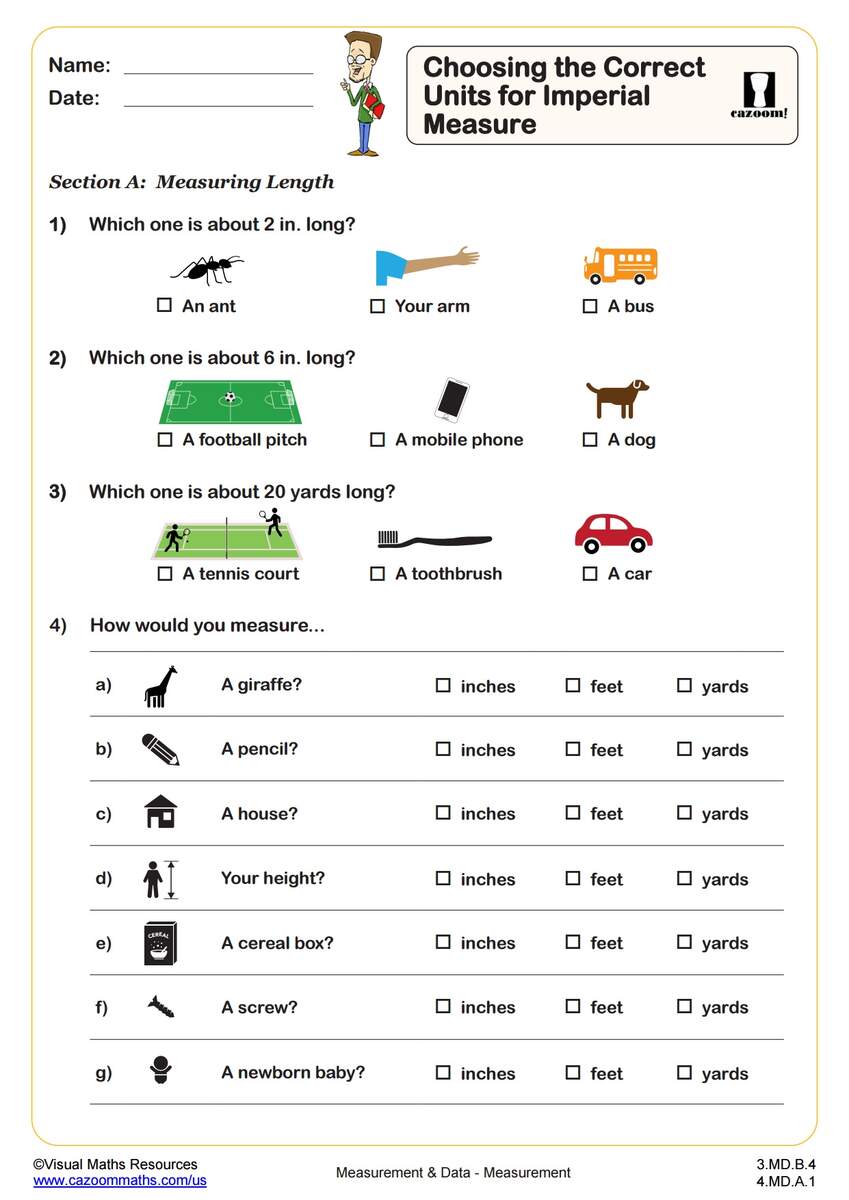 2nd Grade Measurement Data Worksheets PDF Printable Worksheets Cazoom Math