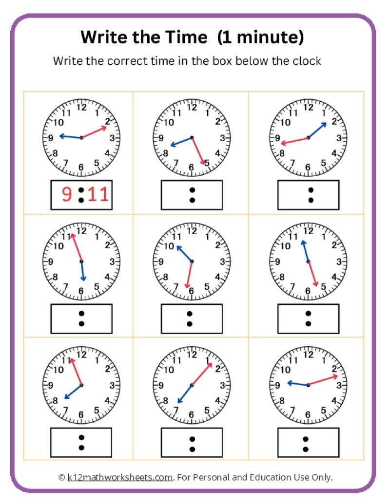 Time Worksheet O Clock Quarter And Half Past