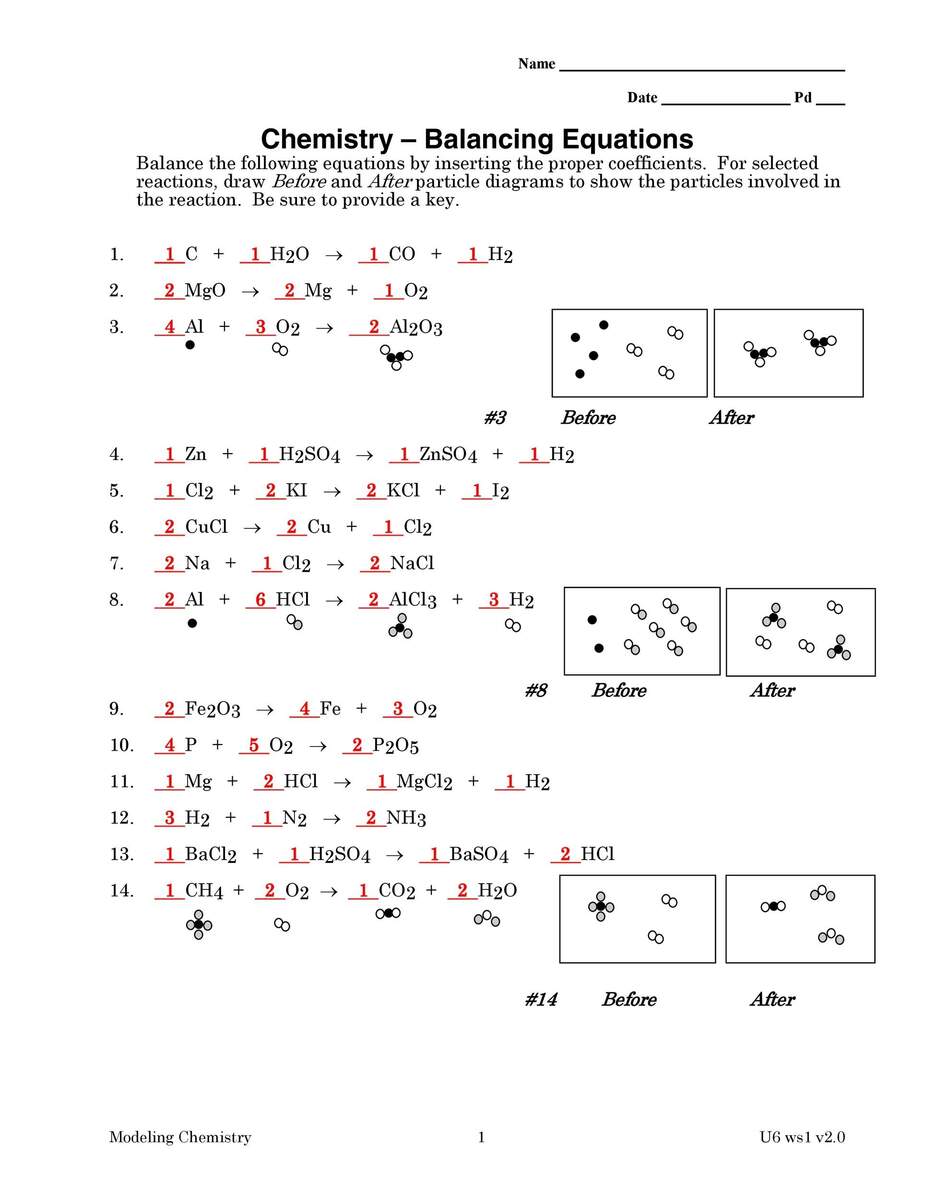 49 Balancing Chemical Equations Worksheets With Answers