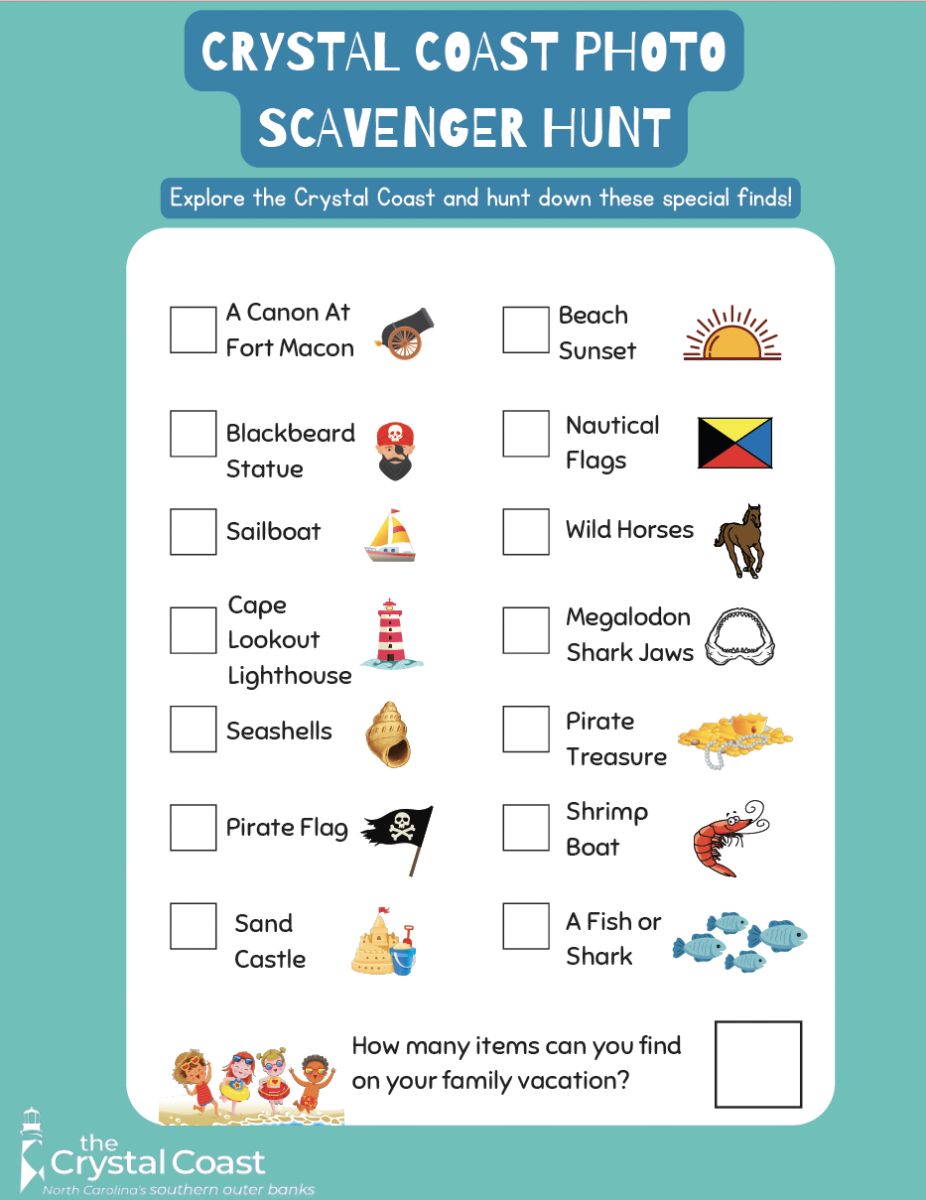 5 Crystal Coast Adventures For Little Ones FREE Printable Scavenger Hunt