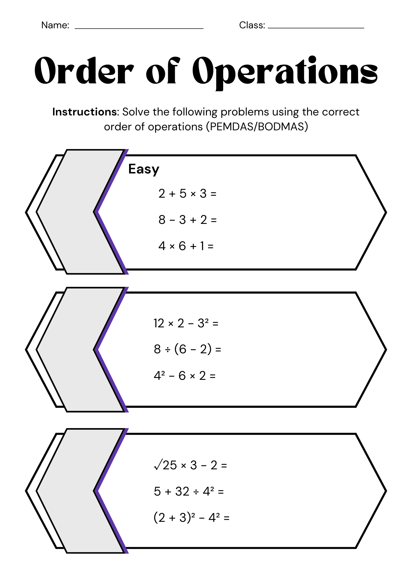 50 Free Printable Order Of Operations Worksheets To Download In Pdf 50 Free Printable Order Of Operations Worksheets To Download In Pdf