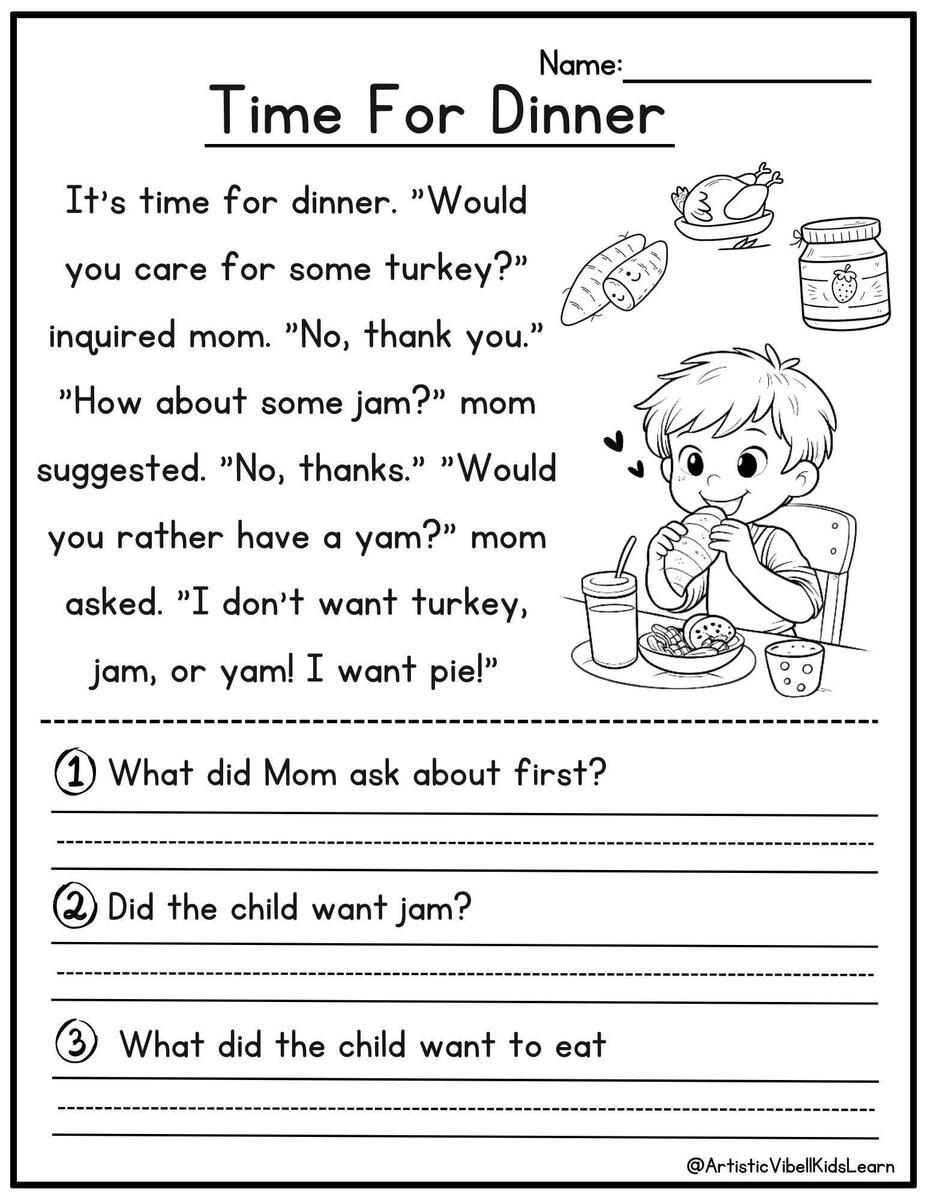 50 Kindergarten 1st Grade Reading Comprehension Passages Worksheets Sentences Reading Worksheet Fluency Worksheet English Learing Set 1 Etsy Reading Comprehension Printable Kindergarten First Grade Worksheets Instant Download Fluency Worksheet English Learing Set 2 Etsy