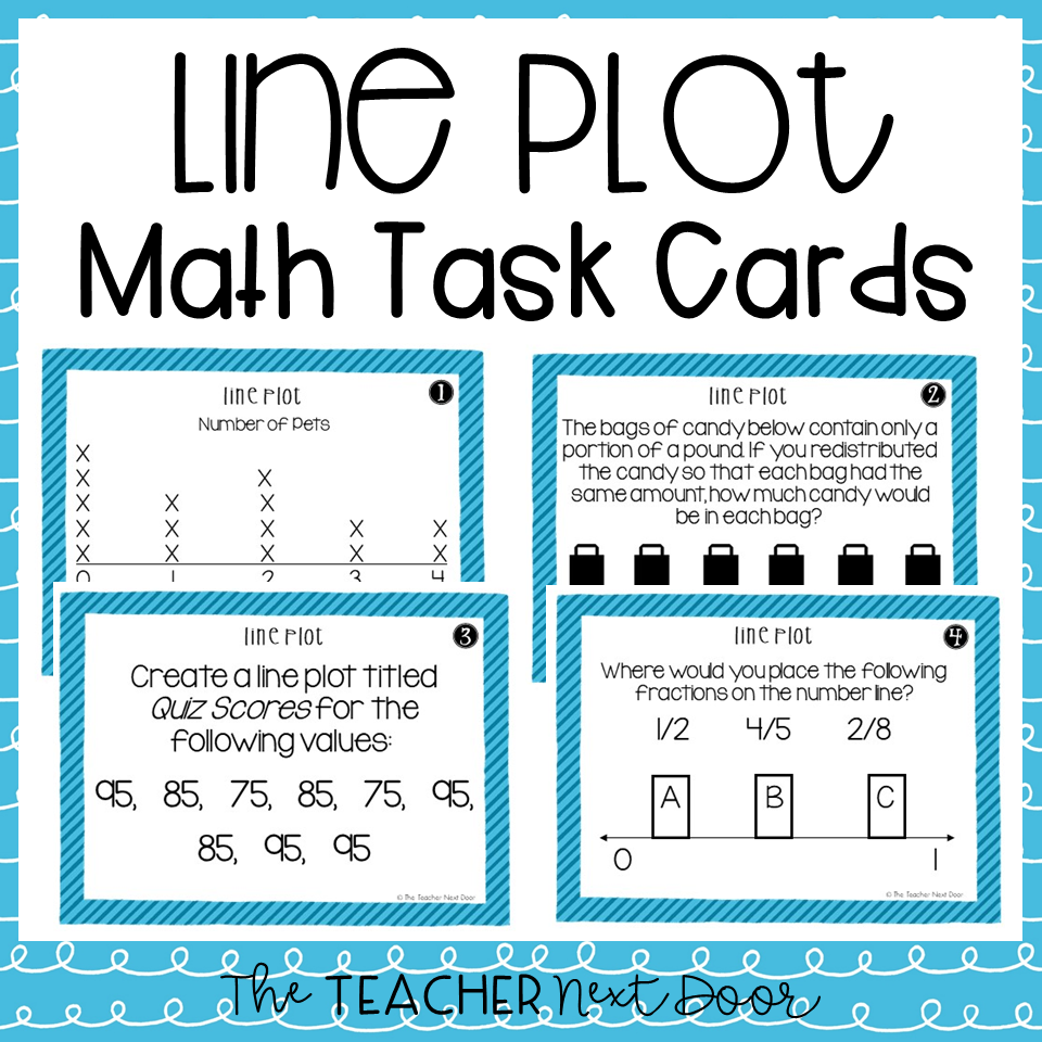 5th Grade Line Plots With Fractions Task Cards The Teacher Next Door Worksheets Library
