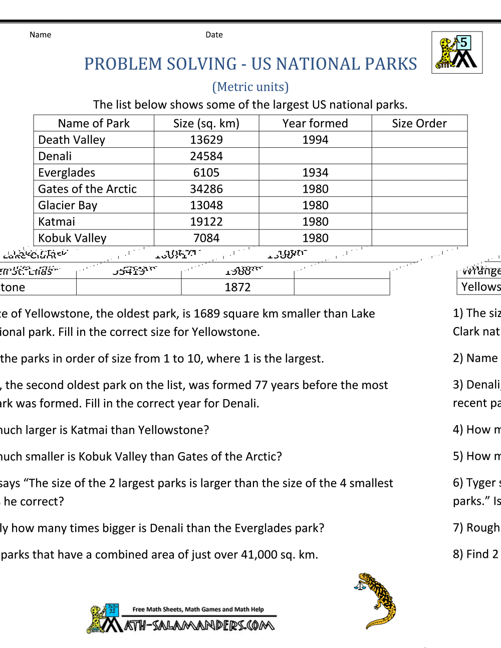 5th Grade Math Word Problems 5th Grade Math Word Problems