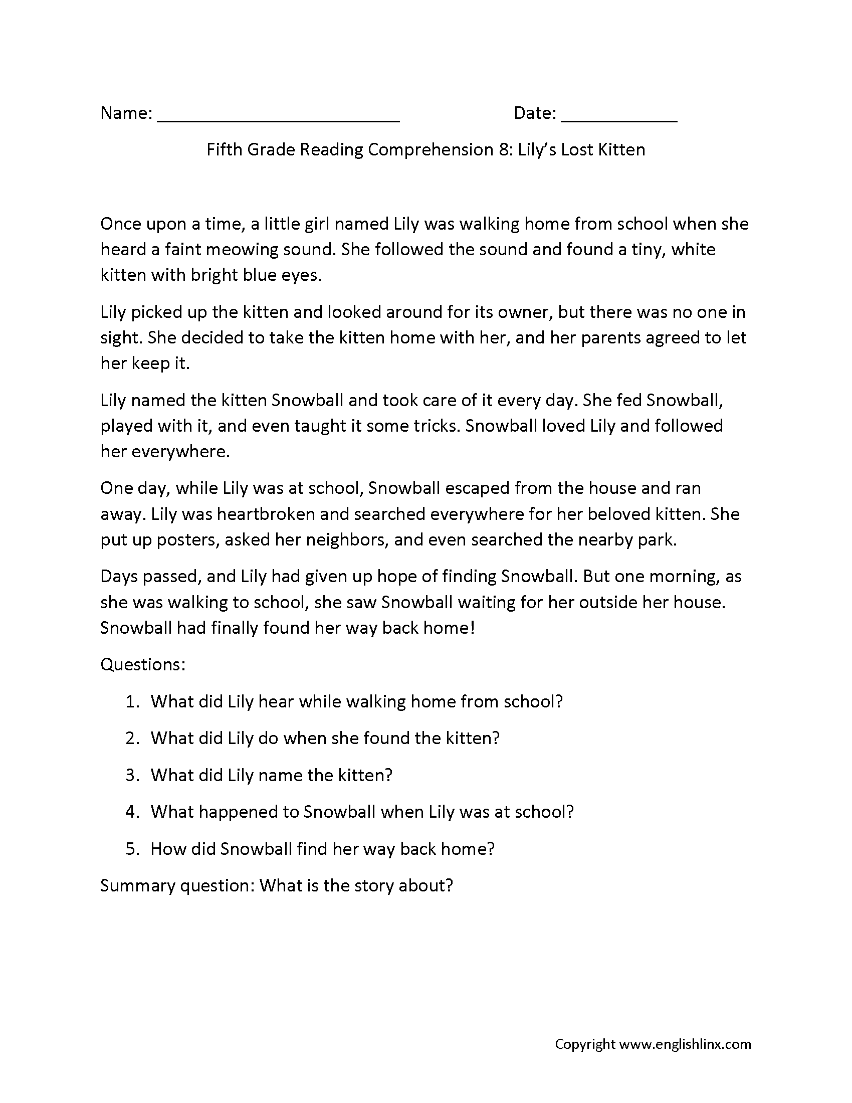 5th Grade Reading Comprehension Worksheets Inference Main Idea Text Evidence 5 Printable Reading Comprehension English Worksheets Ages 4 7 KG1 To Grade 2 Etsy Denmark