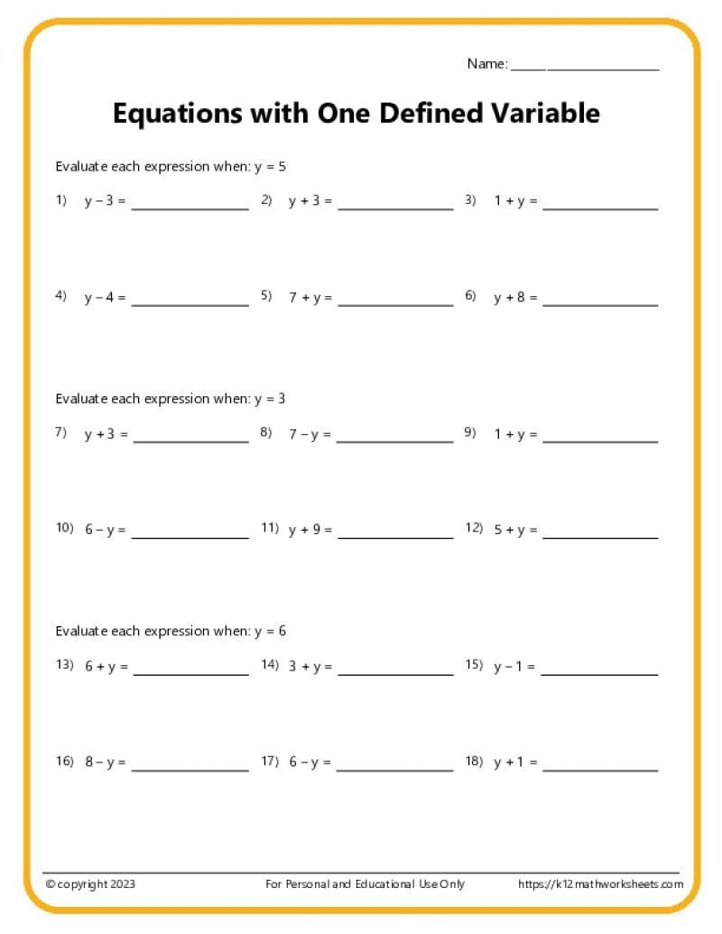 7th Grade Algebra Worksheets 7th Grade Math Worksheets
