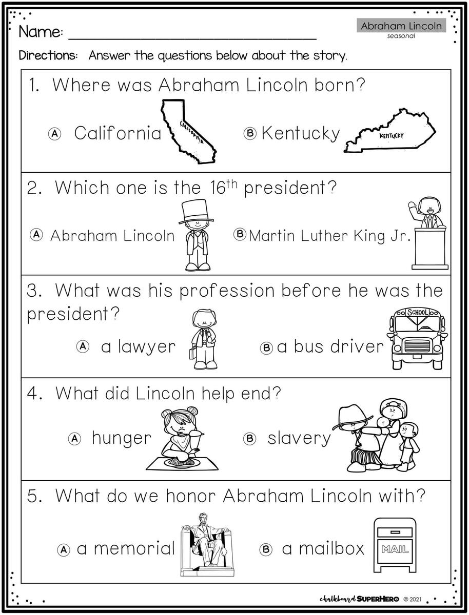 Abraham Lincoln Worksheets Best Coloring Pages For Kids