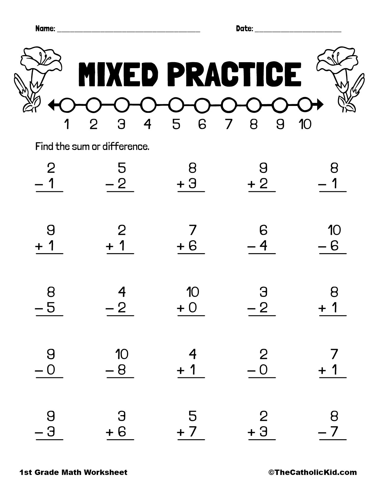 Addition Subtraction Mixed Practice TheCatholicKid Addition Subtraction Mixed Practice TheCatholicKid