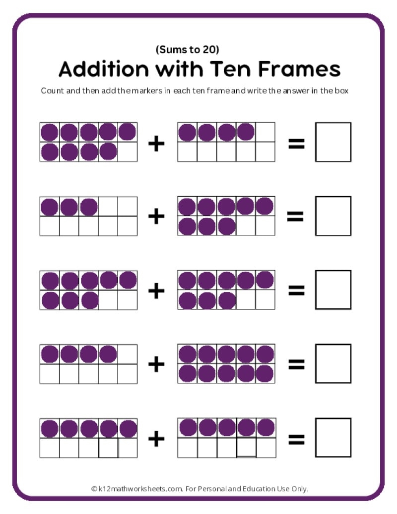 Ten Frame Printables Paper Trail Design