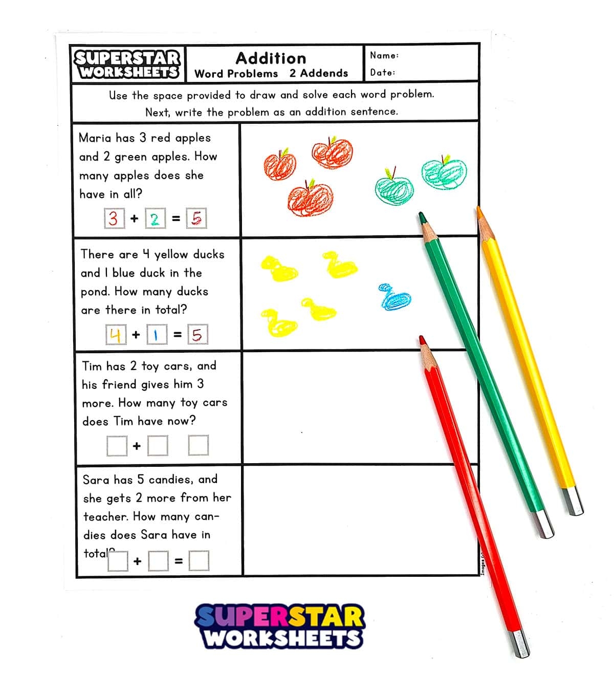 Addition Word Problems Superstar Worksheets 3rd Grade Math Problems
