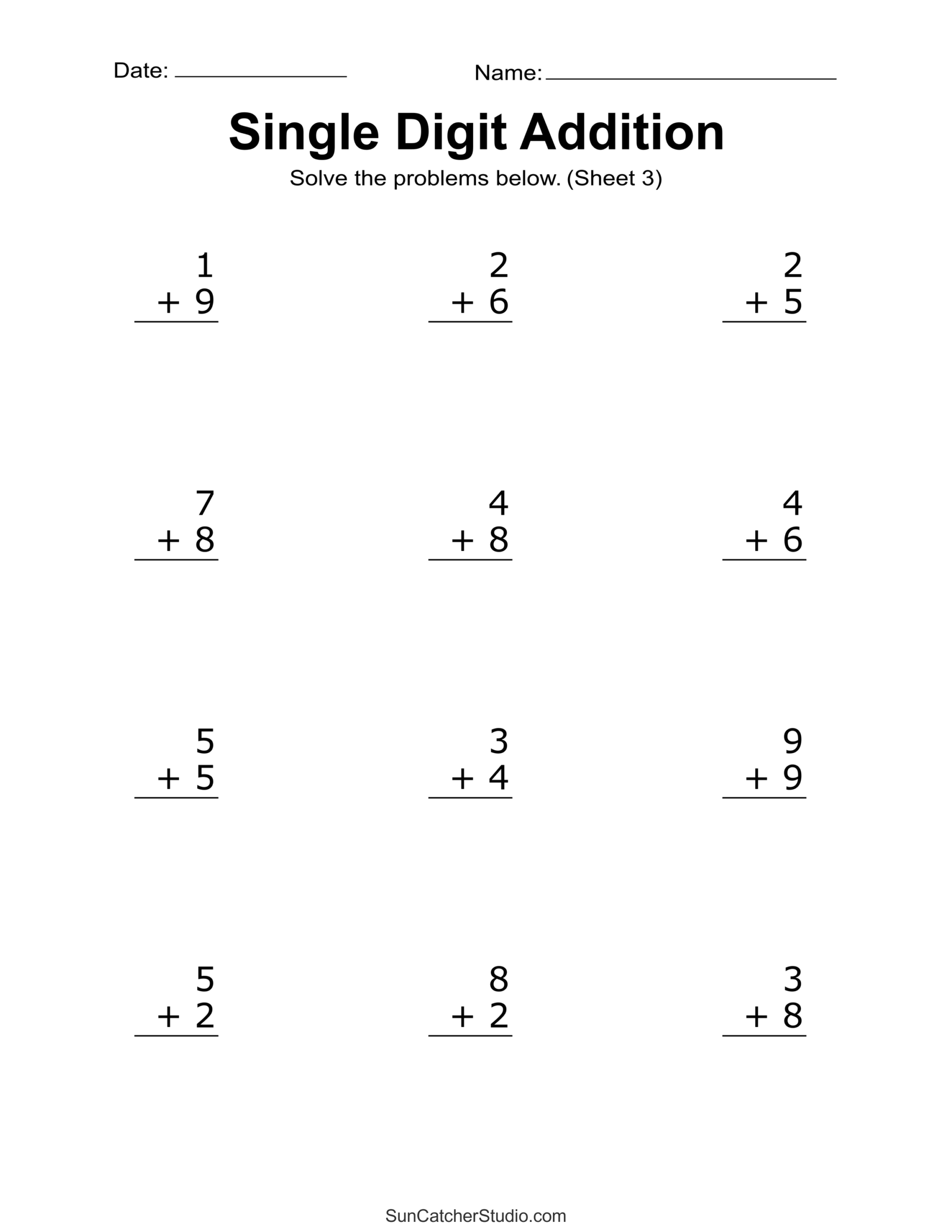 Addition Worksheets Free Printable Easy Math Problems Free Printables Lettering SVG Files Tools Apps Third Grade Addition Worksheets