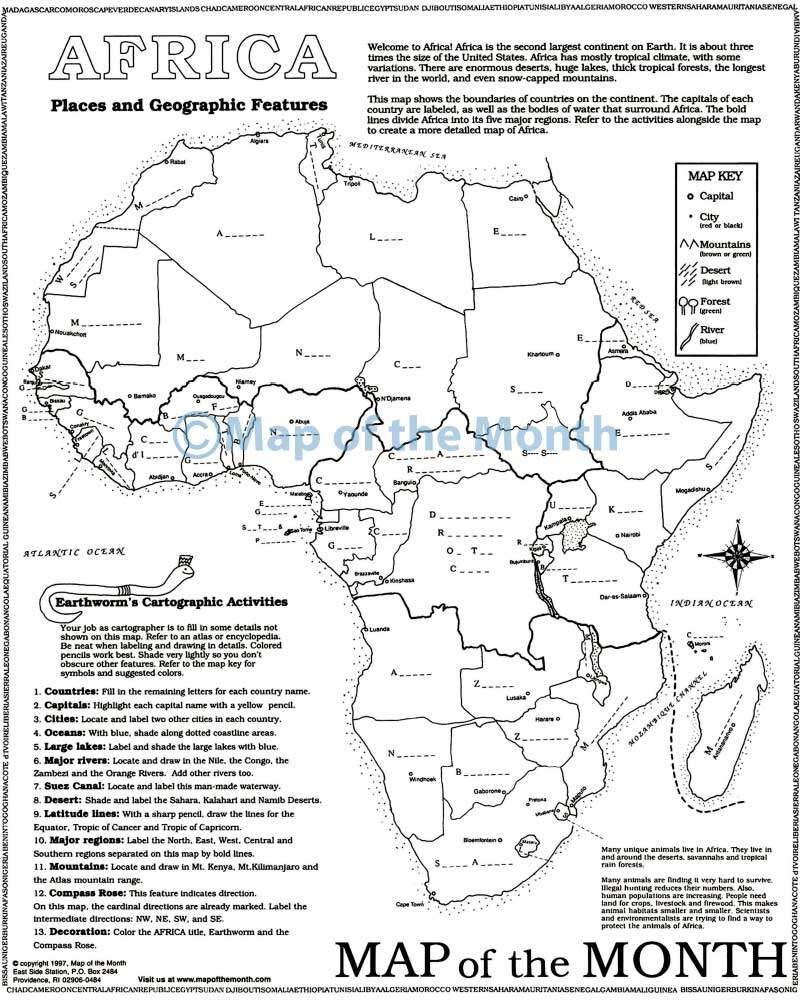 Free Printable Blank Map Of Africa