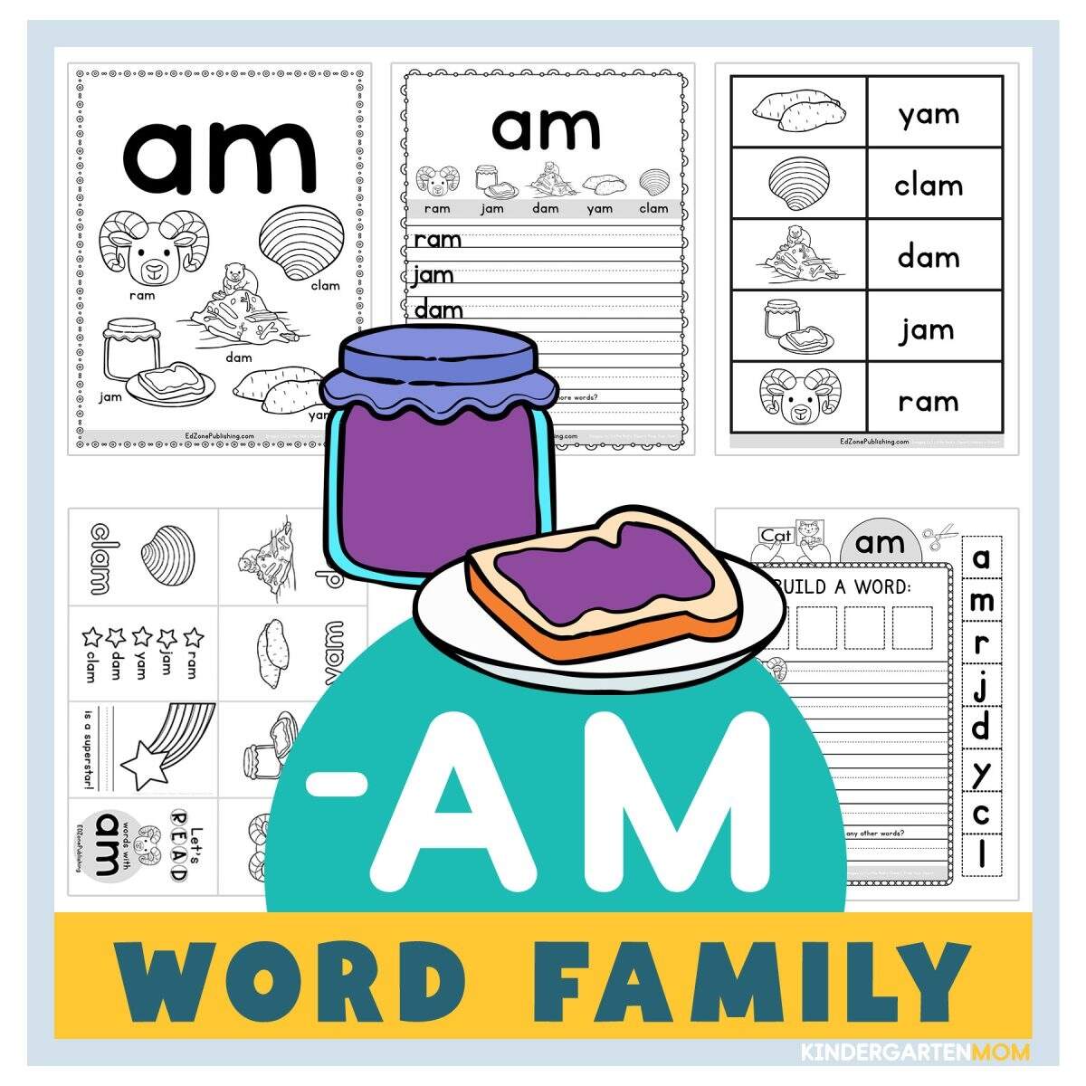 AM Word Family Worksheets Kindergarten Mom