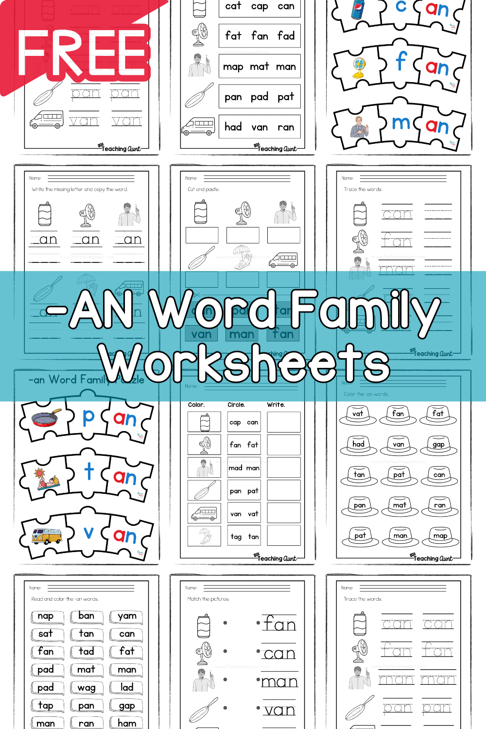 AN Word Family Worksheets The Teaching Aunt AN Word Family Worksheets The Teaching Aunt