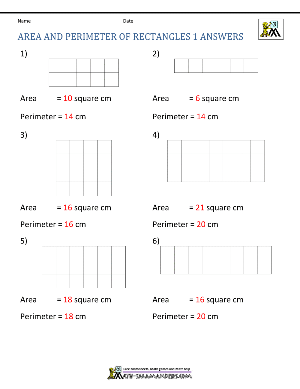 Area And Perimeter Of Rectangle Area And Perimeter Of Mixed Shapes K12 Math Worksheets