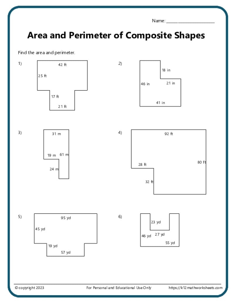 Area And Perimeter Worksheets Finding Area And Perimeter Worksheet By Teach Simple