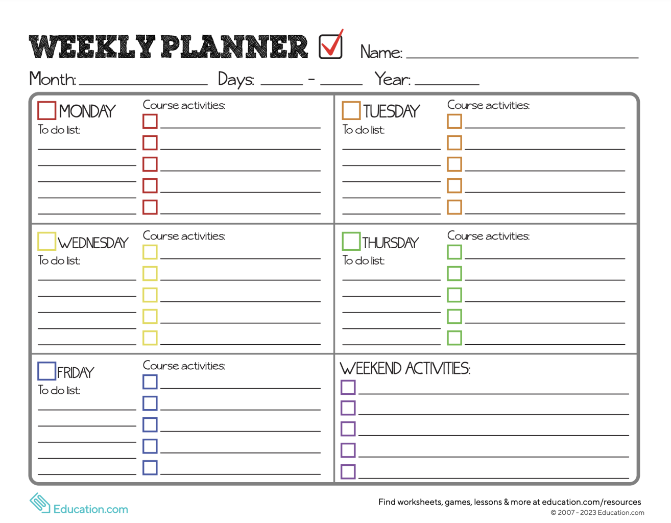 Back to school Printables Helping Students Get Organized Education Blog