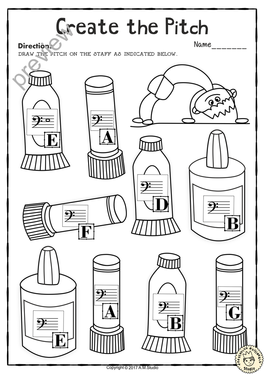Bass Clef Note Name Worksheets Back To School Made By Teachers