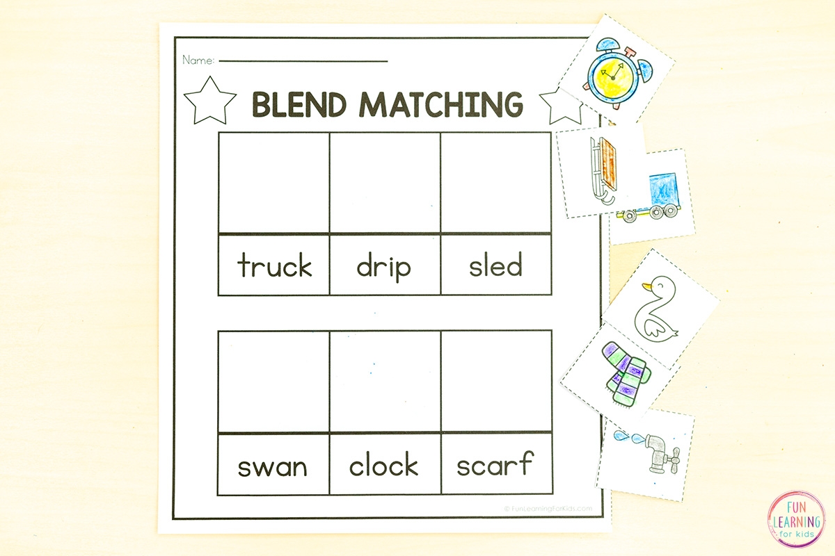 Beginning Blends Word Sort Cut Paste Worksheets