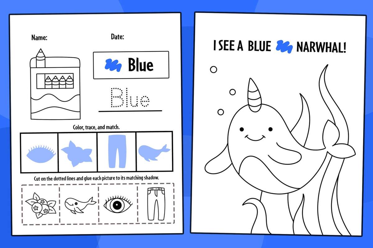 Blue Color Activities And Worksheets For Preschool The Hollydog Blog