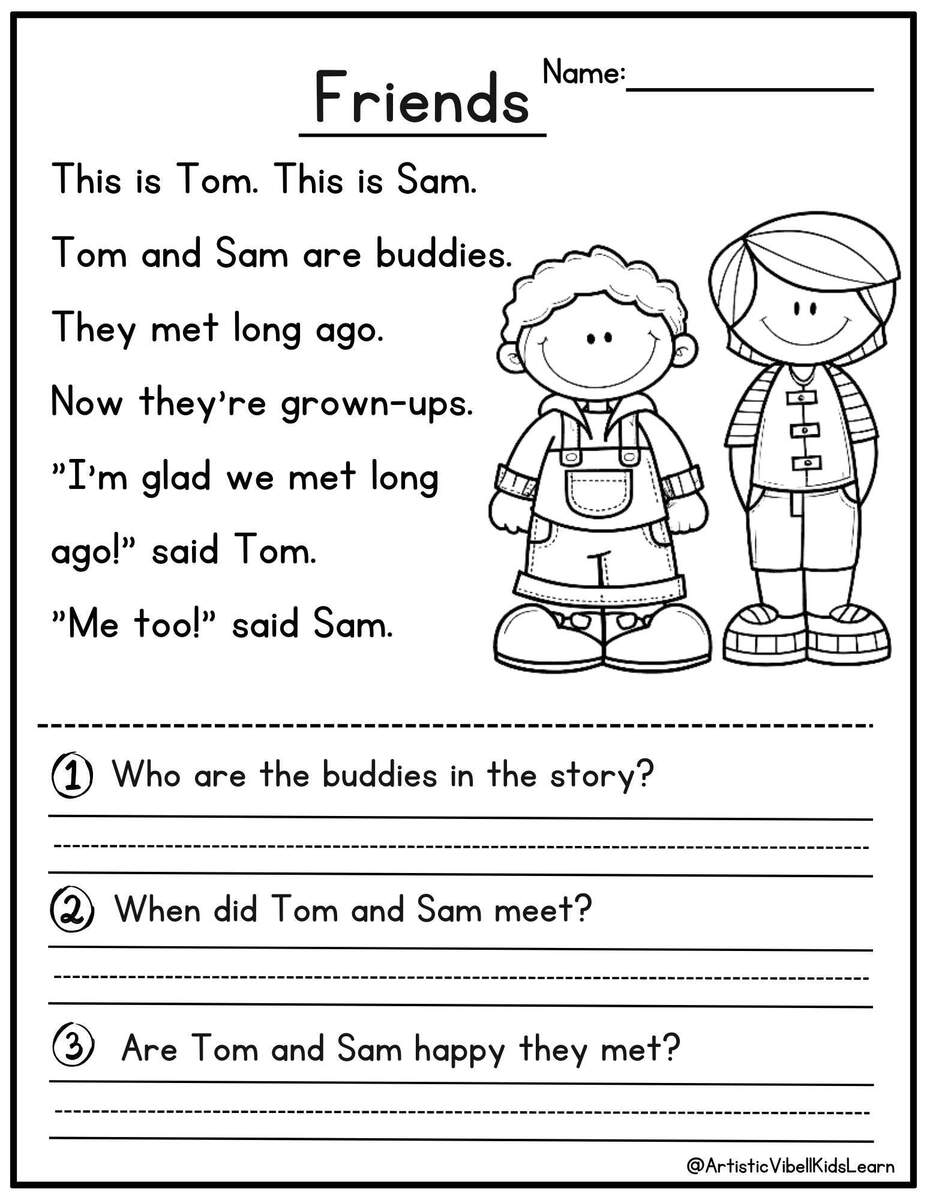 Buy 50 Kindergarten 1st Grade Reading Comprehension Passages Worksheets Sentences Reading Worksheet Fluency Worksheet English Learing Set 1 Online In India Etsy