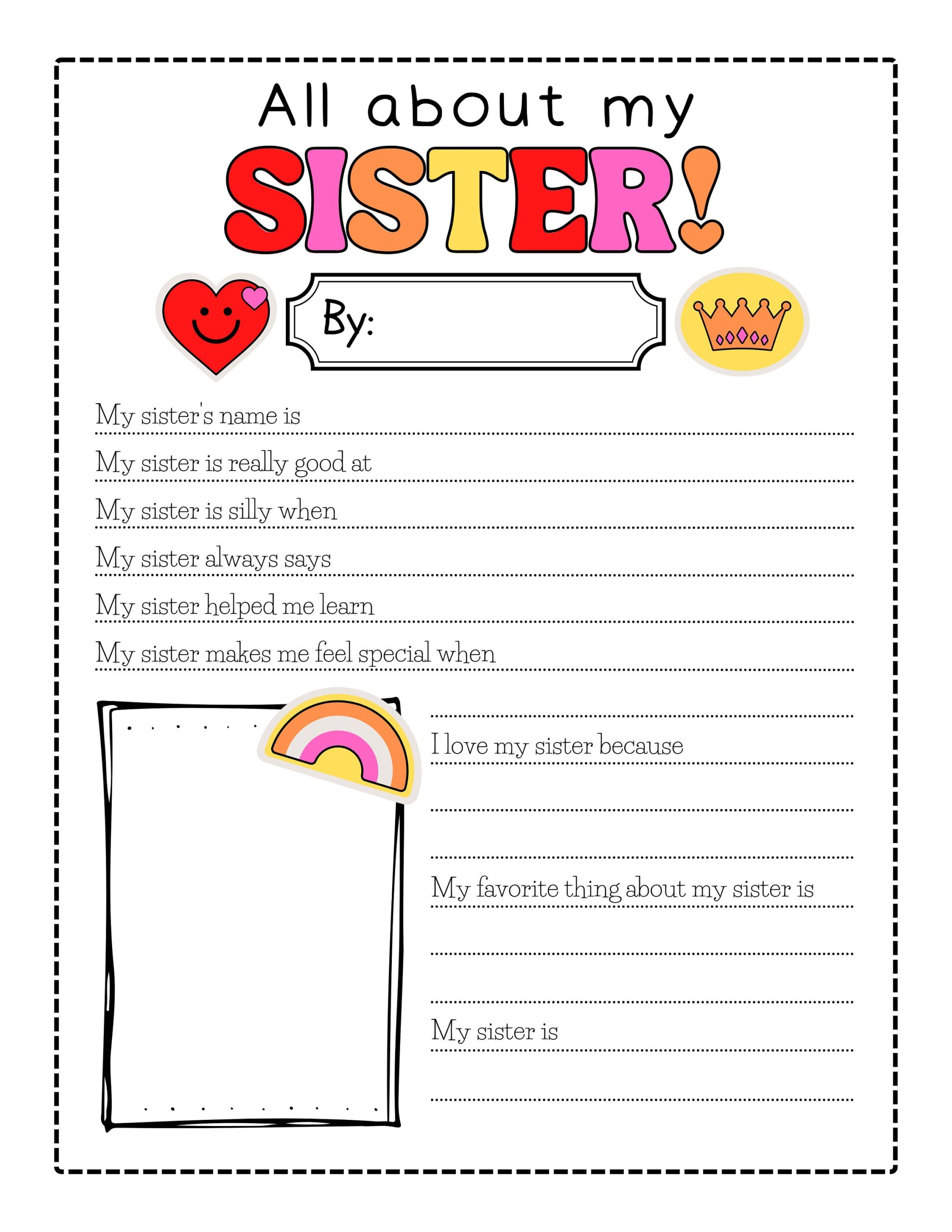 Buy All About My Sister Siblings Day Printable PDF US Letter 8 5x11 Instant Download Preschool Elementary Teacher Printable Gift Online In India Etsy Buy All About My Sister Siblings Day Printable PDF US Letter 8 5x11 Instant Download Preschool Elementary Teacher Printable Gift Online In India Etsy