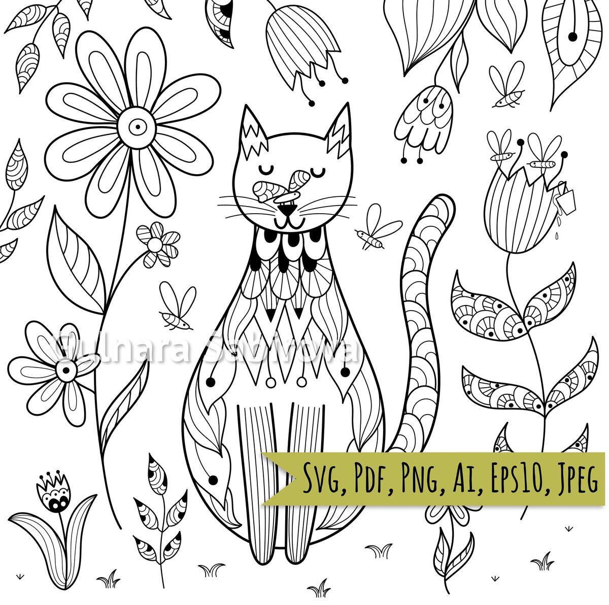 Cat Coloring Page PDF Adult Coloring Page Png Jpeg AI Eps Printable Coloring Page For Kids Etsy Israel Cat Coloring Page PDF Adult Coloring Page Png Jpeg AI Eps Printable Coloring Page For Kids Etsy Israel