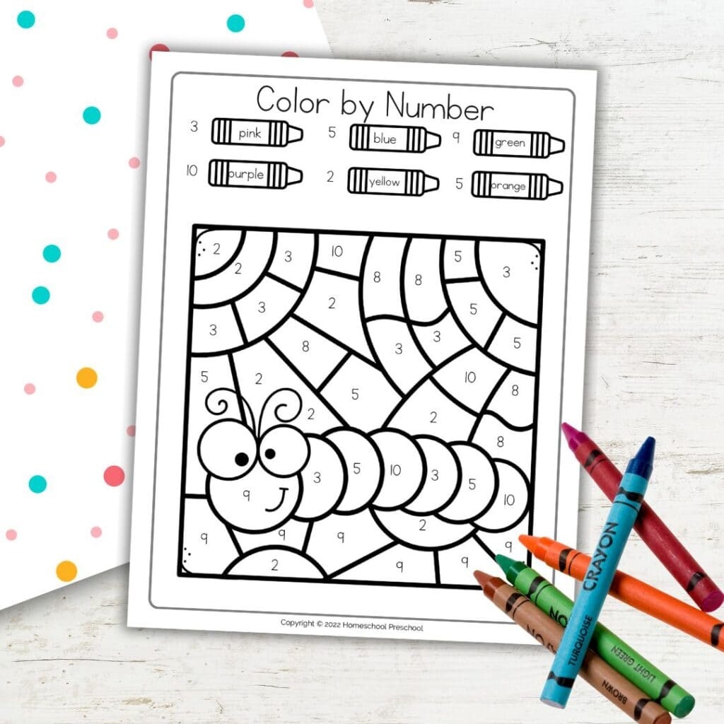 Caterpillar Color By Number Printable For Kids Free Download