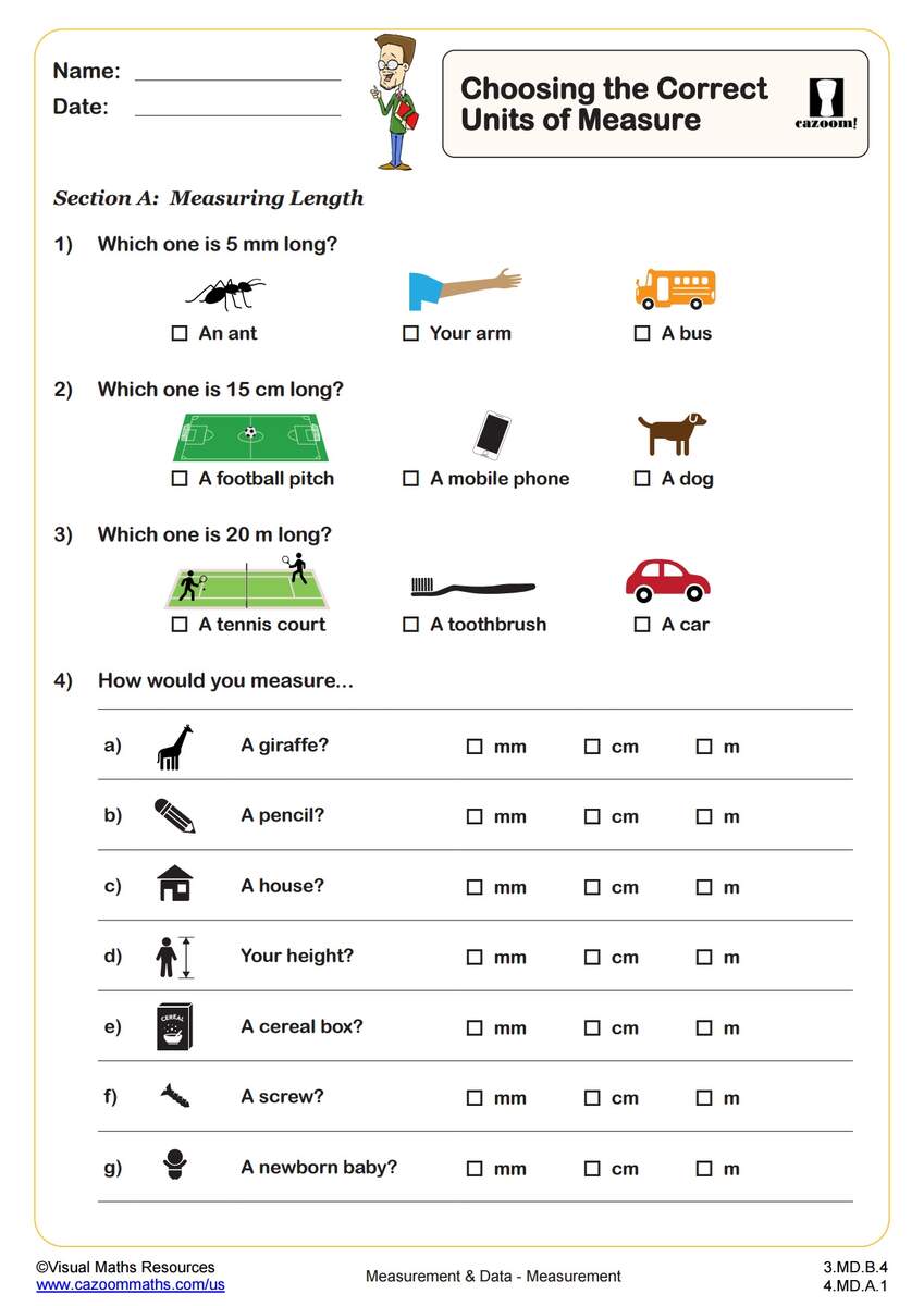 Choosing The Correct Units Of Measure 2nd Grade PDF Measurement And Data Worksheets Cazoom Math