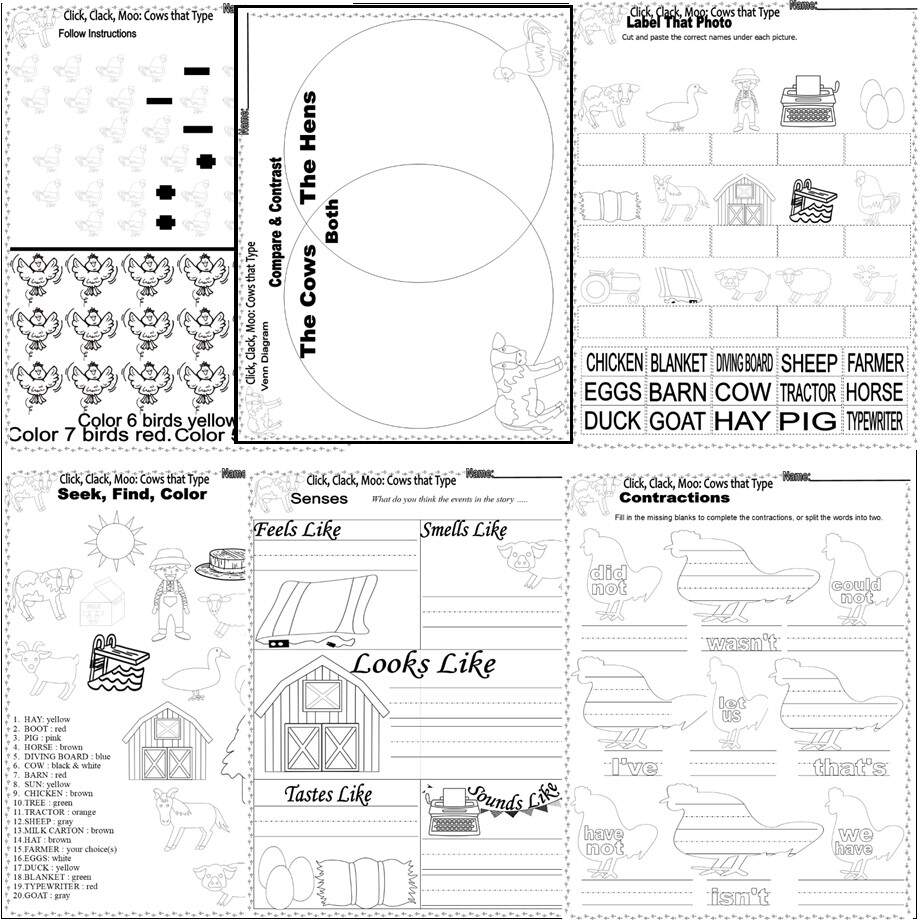Click Clack Moo Cows That Type Book Companion Reading Comprehension Worksheets Made By Teachers Click Clack Moo Cows That Type Book Companion Reading Comprehension Worksheets Made By Teachers