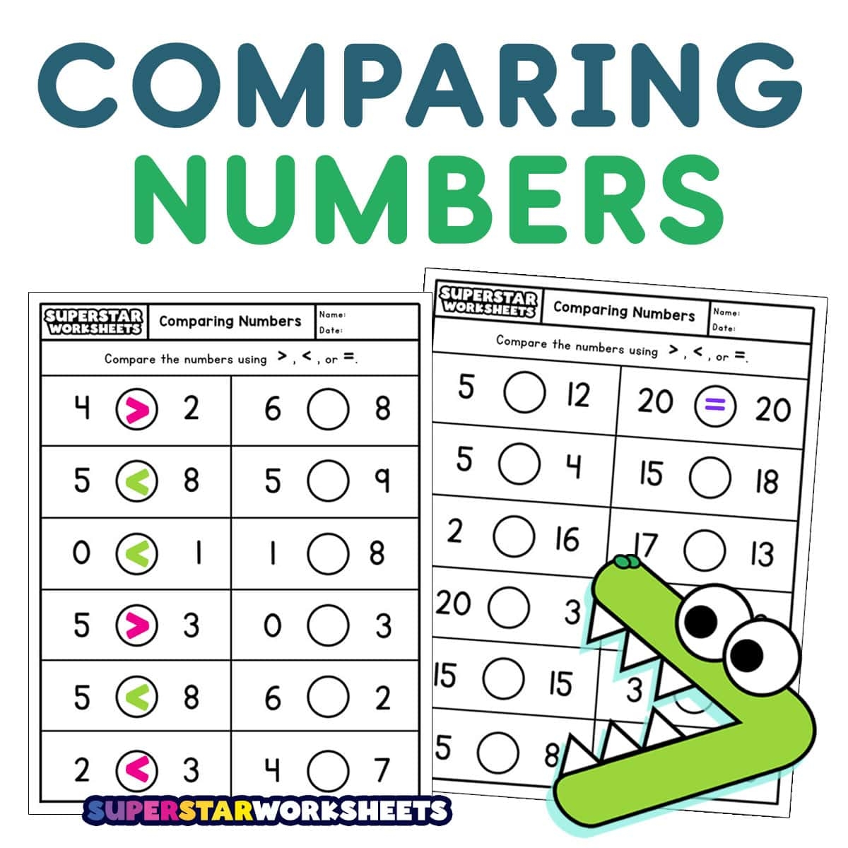 Comparing Numbers Worksheets Superstar Worksheets