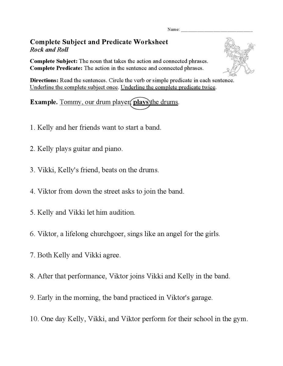 Subjects Predicates And Objects Language Arts Activities