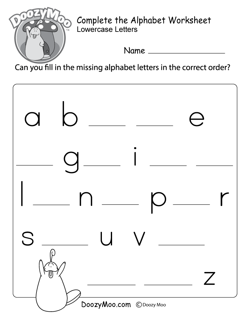 Complete The Alphabet Worksheet Free Printable Doozy Moo Alphabet Worksheets Free Printables Doozy Moo