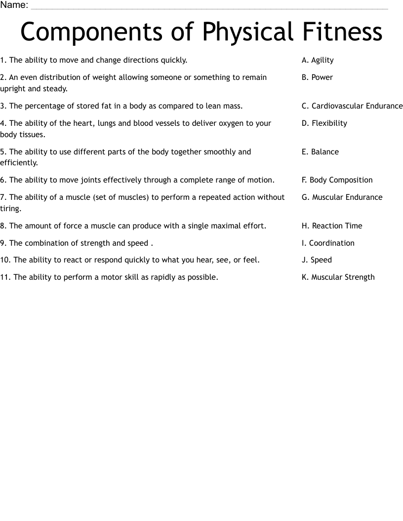 Components Of Physical Fitness Worksheet WordMint Physical Fitness Word Search Free Printable Growing Play