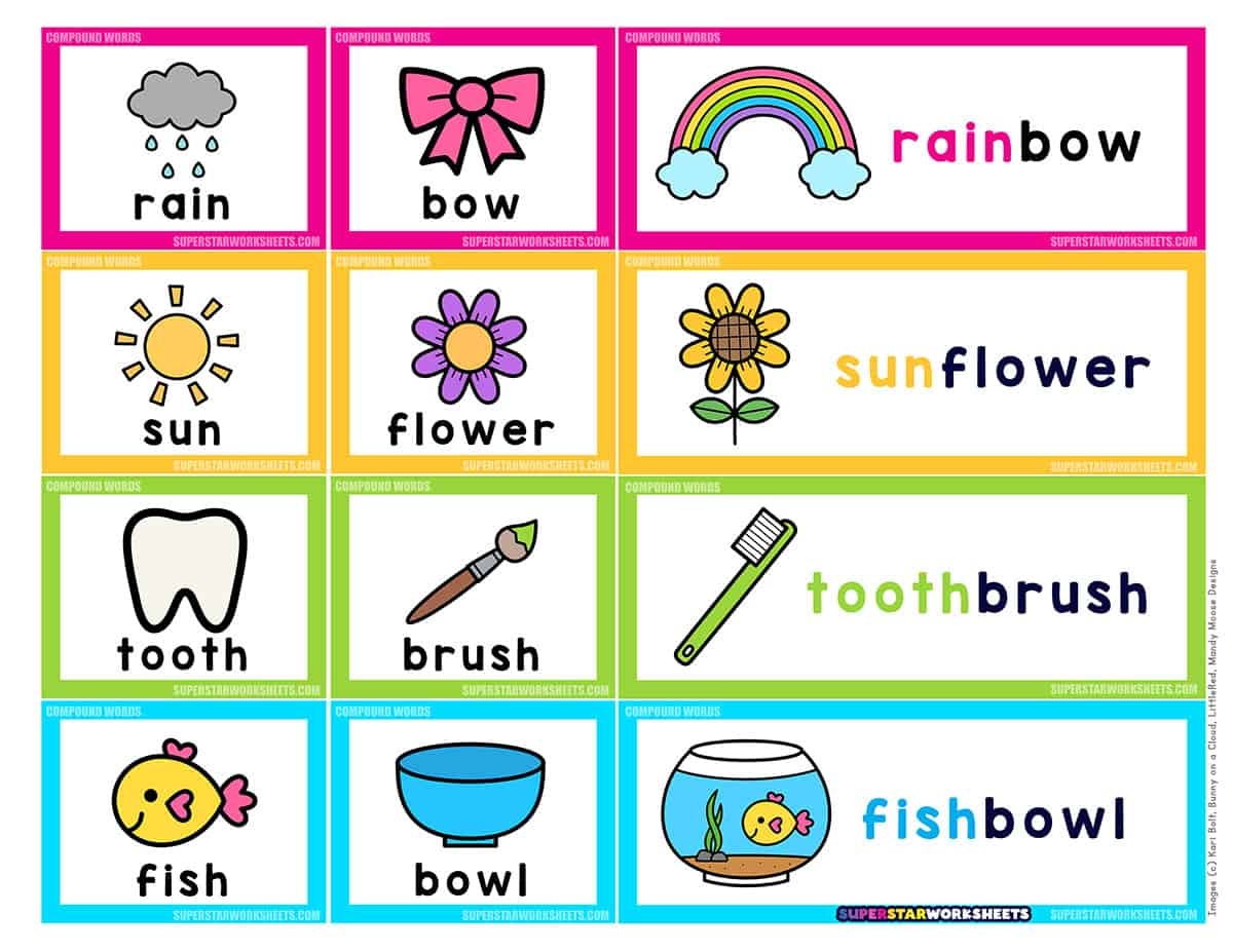 Compound Words Free Printables Superstar Worksheets Free Compound Word Worksheets Storyboard That Templates