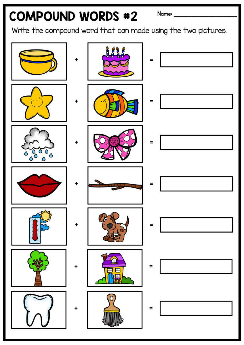 Compound Words Two Free Worksheets Compound Words Two Free Worksheets