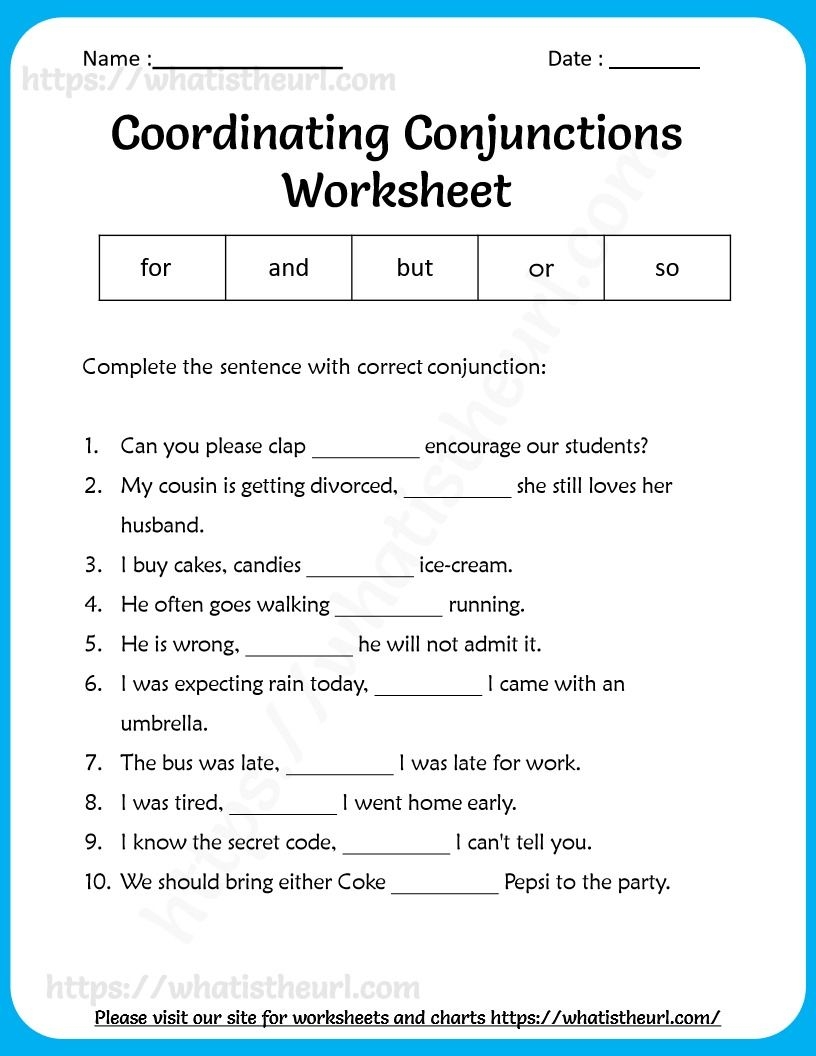 Conjunctions Worksheet Includes Key Grade 5 6 Subordinating Conjunctions Worksheet Online Exercise For Worksheets Library