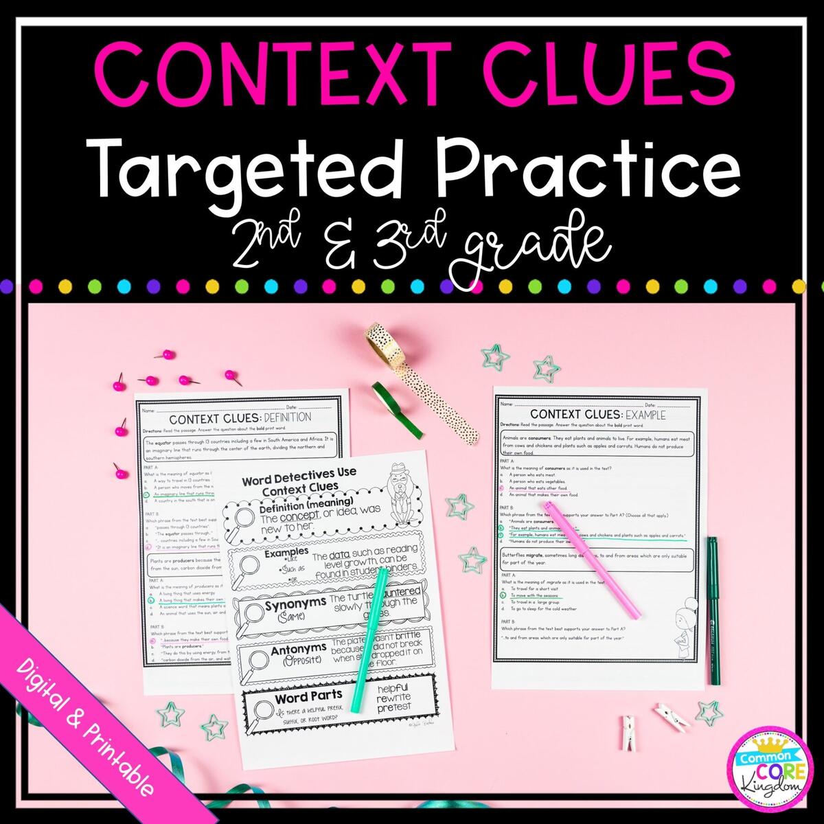 Context Clues Worksheets Third Grade Context Clues Worksheets