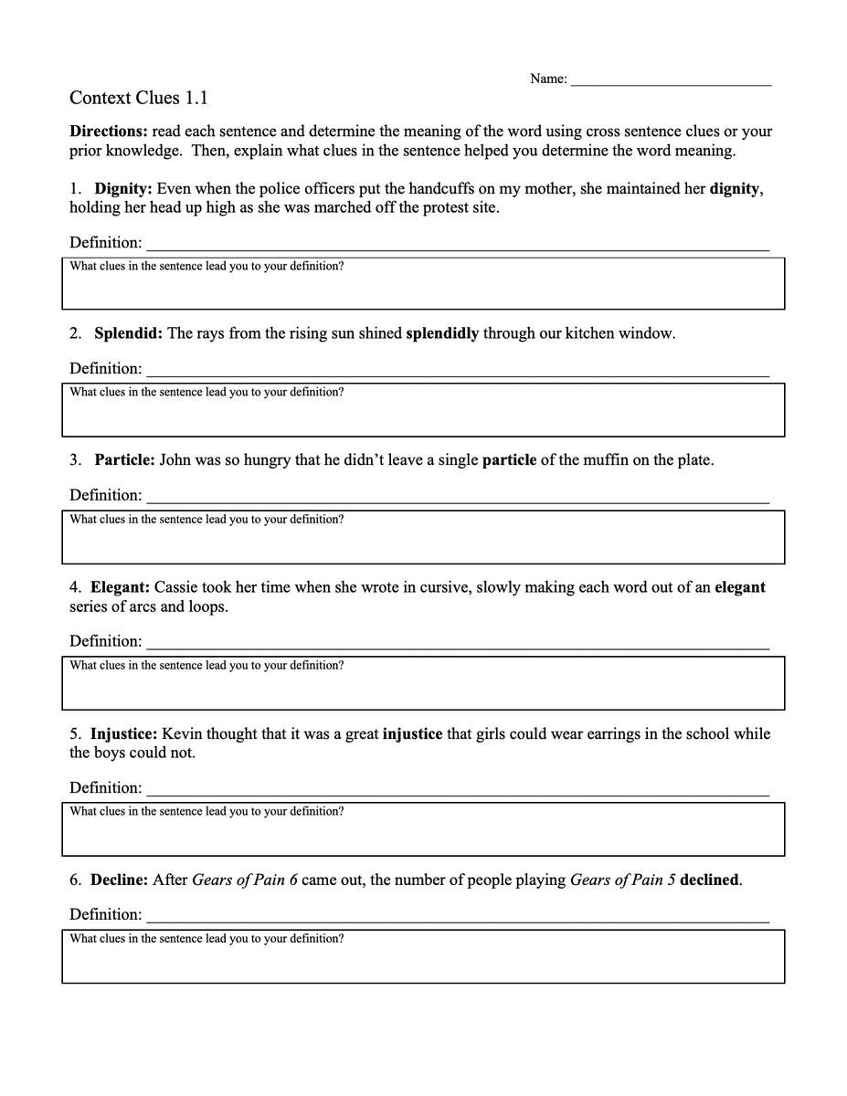 Context Clues Worksheet 1 1 Reading Activity Holes Novel Study Vocabulary Activities Digital Printable