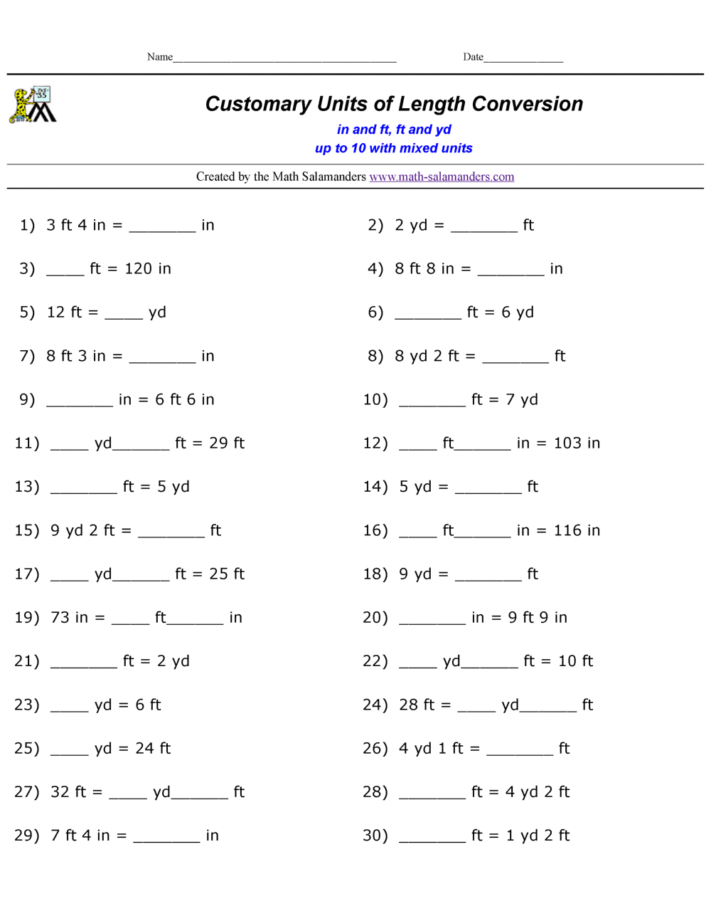 Convert Customary Units Of Length Worksheets Customary System Measurement Conversions Worksheets Converting Customary Units Made By Teachers