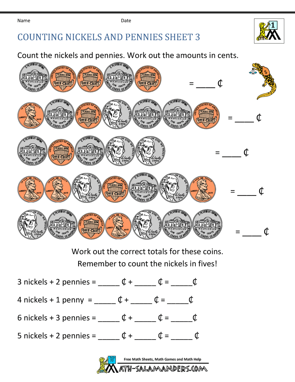 Counting Money Worksheets 1st Grade Counting Money Worksheets 1st Grade