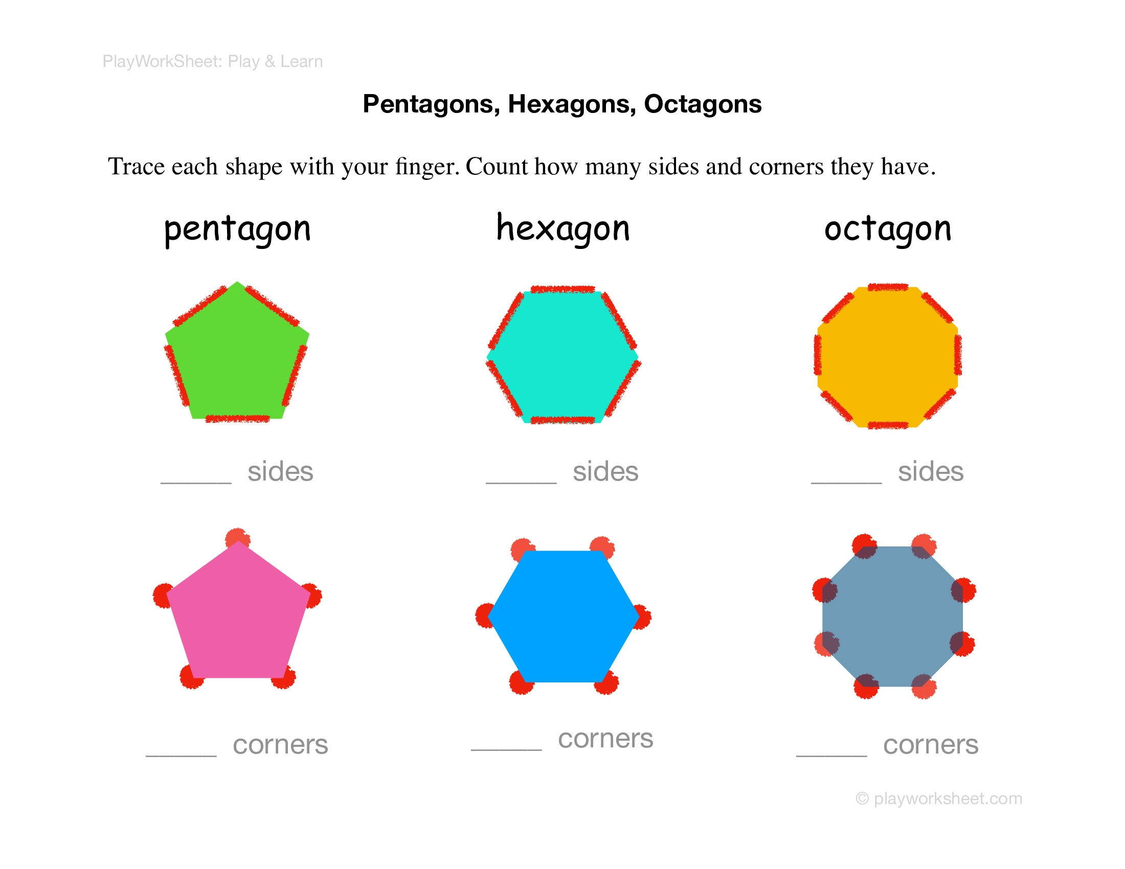 Counting Sides And Corners Of Pentagon Hexagon And Octagon Free Printables For Kids Counting Sides And Corners Of Pentagon Hexagon And Octagon Free Printables For Kids