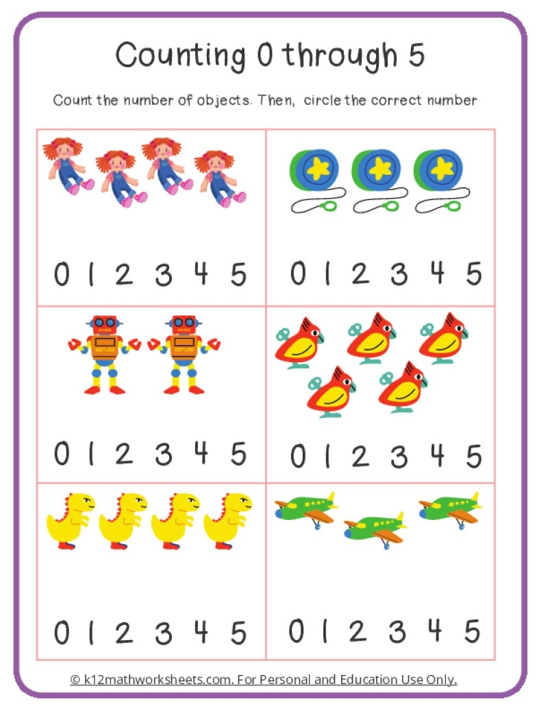 Counting Worksheets K12MathWorksheets Free Printable Animal Counting Worksheet