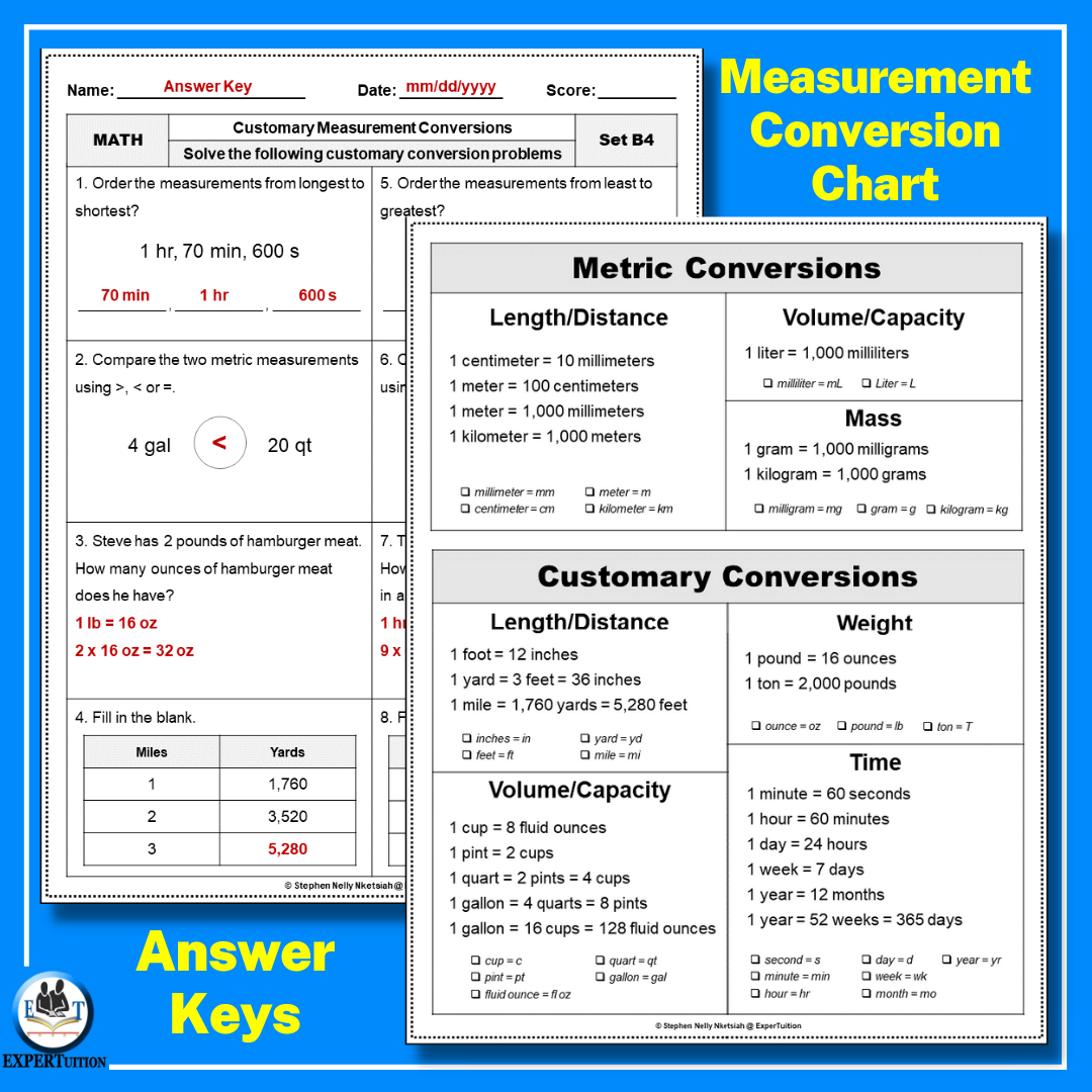 Customary System Measurement Conversions Worksheets Converting Customary Units Made By Teachers Customary System Measurement Conversions Worksheets Converting Customary Units Made By Teachers